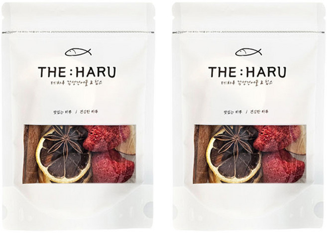 THEHARU 동결건조딸기가 있는 초간편 뱅쇼만들기 키트 시나몬 향신료 + 꿀스틱, 2개