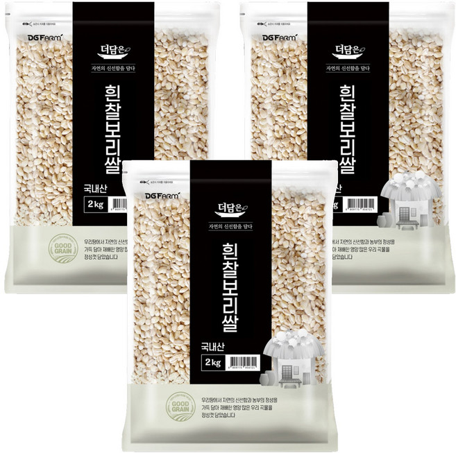 더담은 국산 흰찰보리쌀, 2kg, 3개