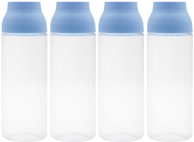 생활엔 이지캡 원형 물병, 블루, 1.1L, 4개