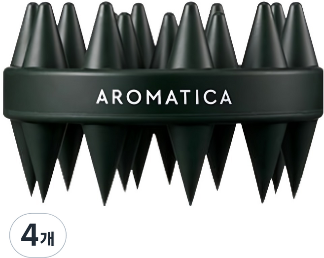 아로마티카 듀얼 스칼프 샴푸 브러쉬, 검정, 4개