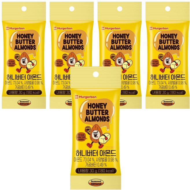 머거본 허니버터 아몬드, 30g, 5개