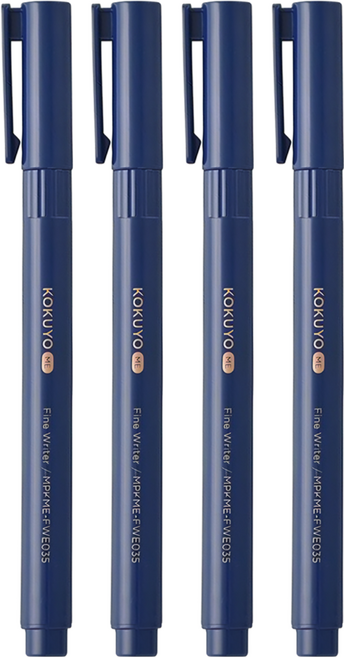 KOKUYO 國譽 ME 黑墨水性代針筆 7840, 紺藍色, 4支