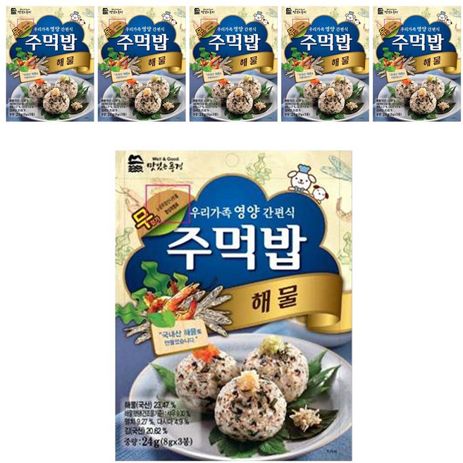 맛있는풍경 주먹밥 해물, 24g, 6개
