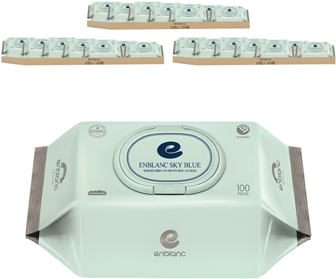 enblanc 幼兒濕紙巾 藍鳶尾花萃取, 50gsm, 100張, 30包