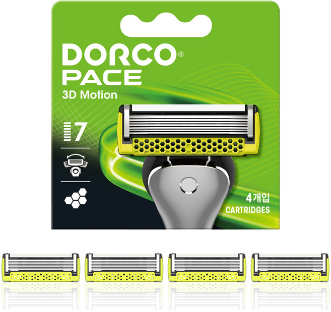 도루코 페이스 3D 모션 7중 면도날, 4개입, 1개