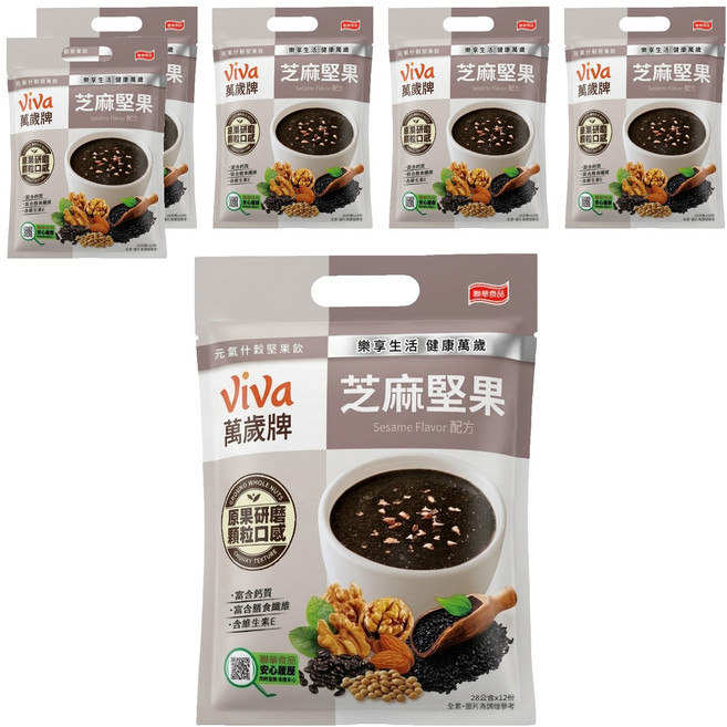 ViVa 萬歲牌 元氣什穀堅果飲 芝麻堅果, 28g, 12包, 6袋