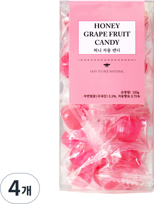 허니바이허니 허니 자몽 입덧 캔디, 120g, 4개