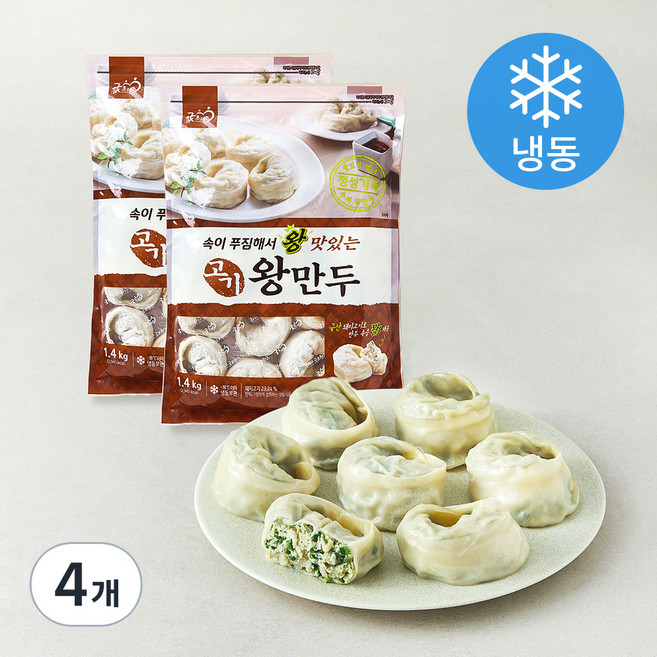 굿프랜즈 고기 왕만두 (냉동), 1.4kg, 4개