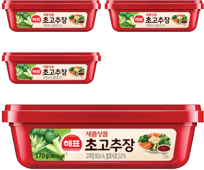 해표 새콤상큼 초고추장, 170g, 4개