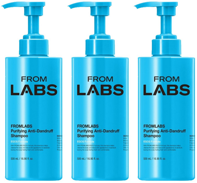 프롬랩스 퓨리파잉 비듬 개선 지성 샴푸, 3개, 500ml