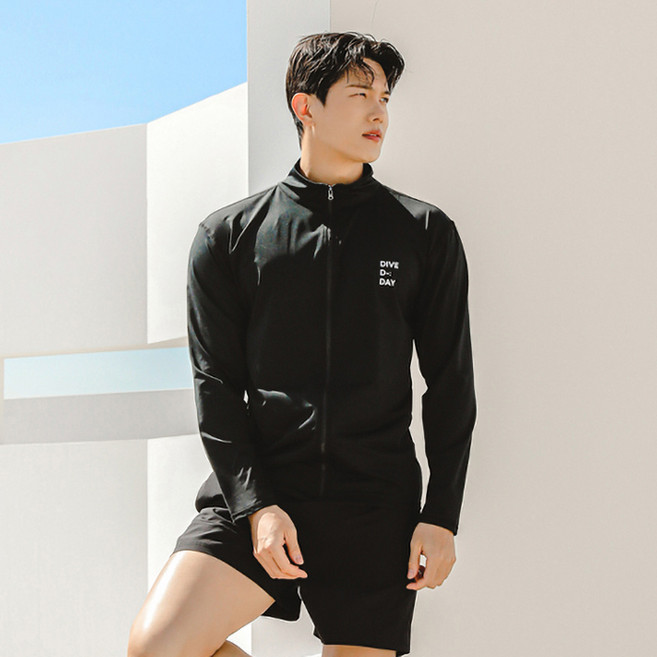 튜브트리 남성용 루즈핏 집업 래쉬가드 상의 + 비치팬츠 세트 AE8205PA