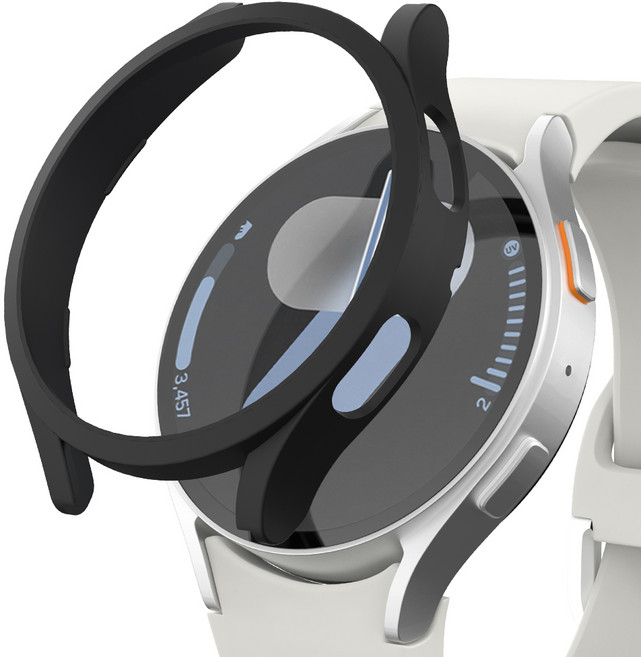 신지모루 풀커버 일체형 하드커버 스마트워치 케이스, 블랙, 1개