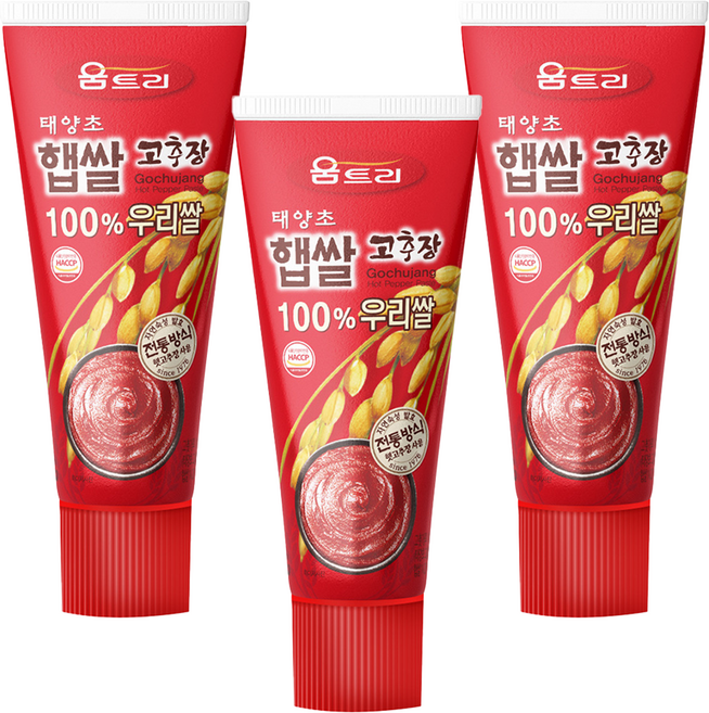 움트리 태양초 햅쌀 고추장, 120g, 3개