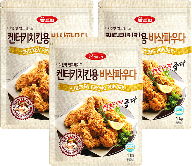 움트리 켄터키 치킨용 바삭파우다, 1kg, 3개