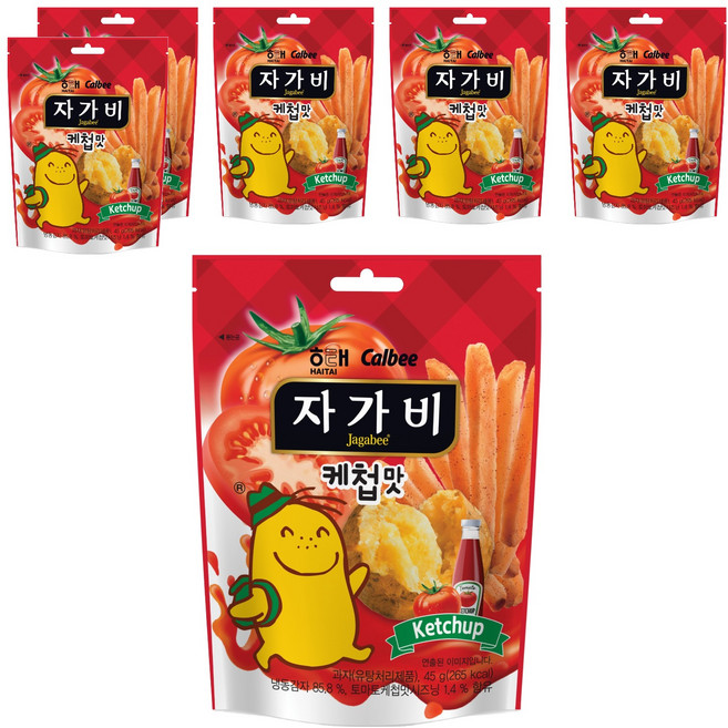 자가비 해태제과 케첩맛, 45g, 6개