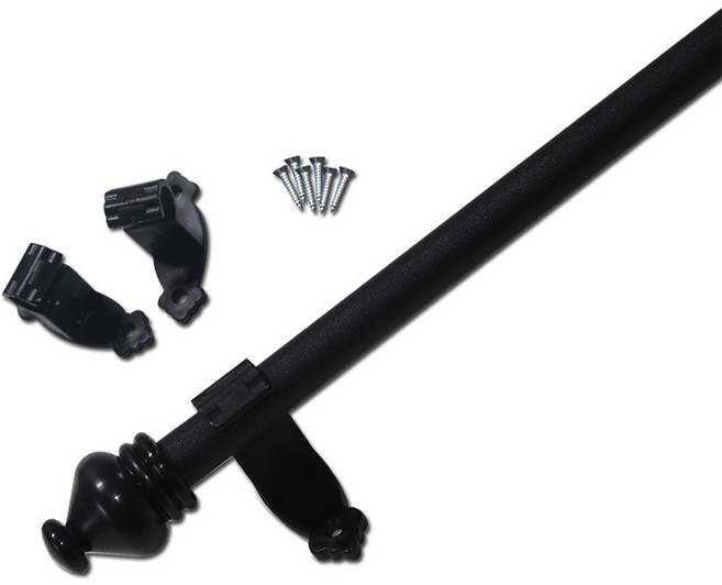 썬데코 15mm 바란스용 커튼봉, 블랙