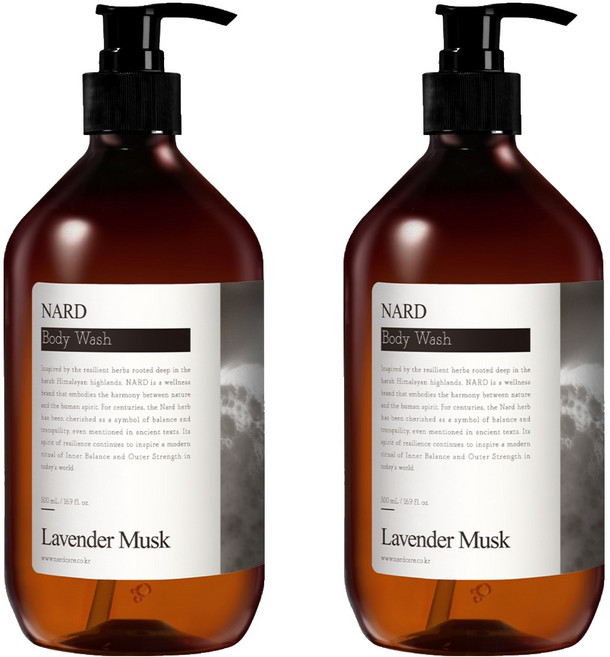 나드 바디워시 라벤더머스크, 500ml, 2개