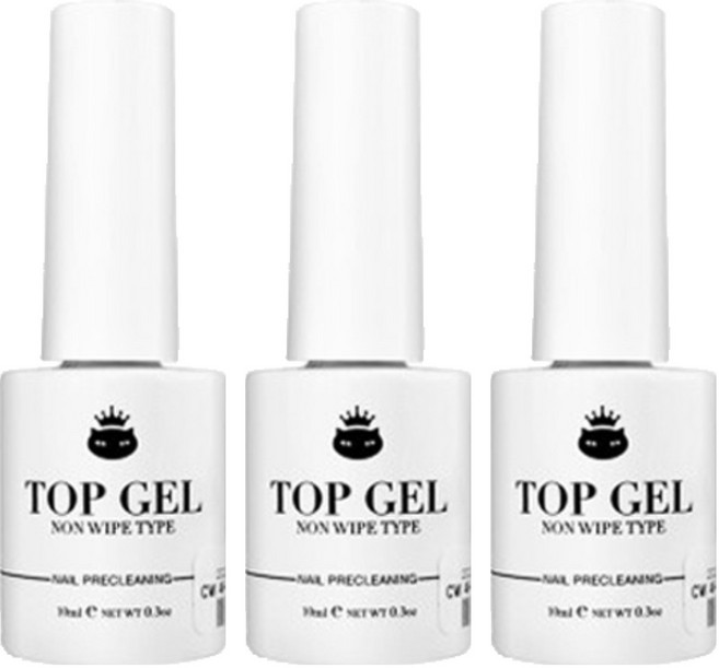캣워크 논와이프 파우더 전용 탑 젤, 3개, 10ml