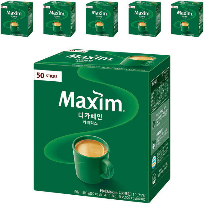 맥심 디카페인 커피믹스, 11.8g, 50개입, 6개