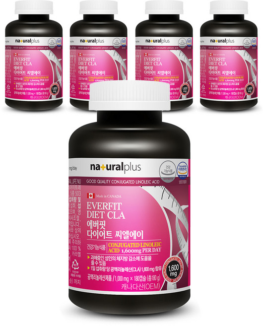 내츄럴플러스 에버핏 다이어트 씨엘에이, 180정, 5개
