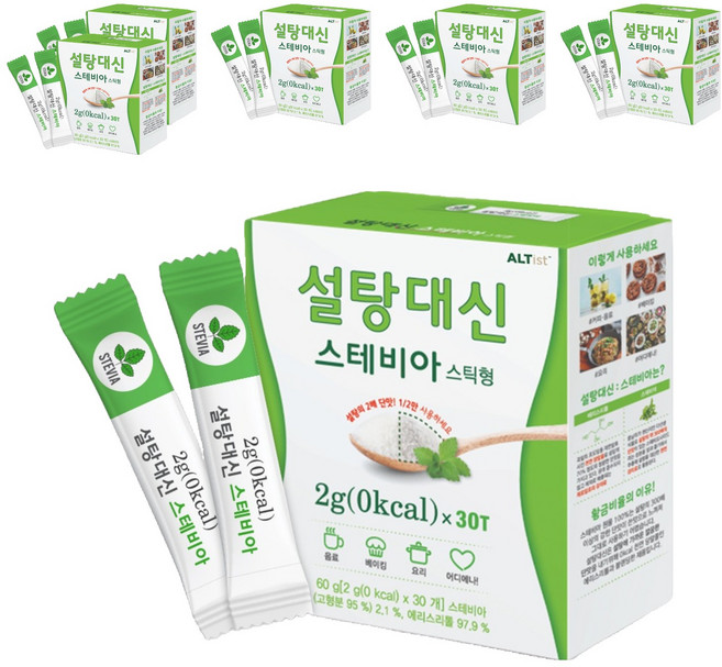 설탕대신 스테비아 스틱형, 60g, 6개