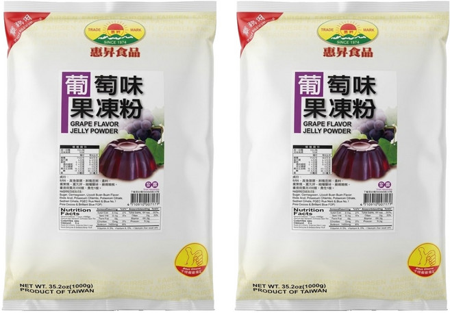 FAIRSEN 惠昇食品 葡萄果凍粉, 1kg, 2包