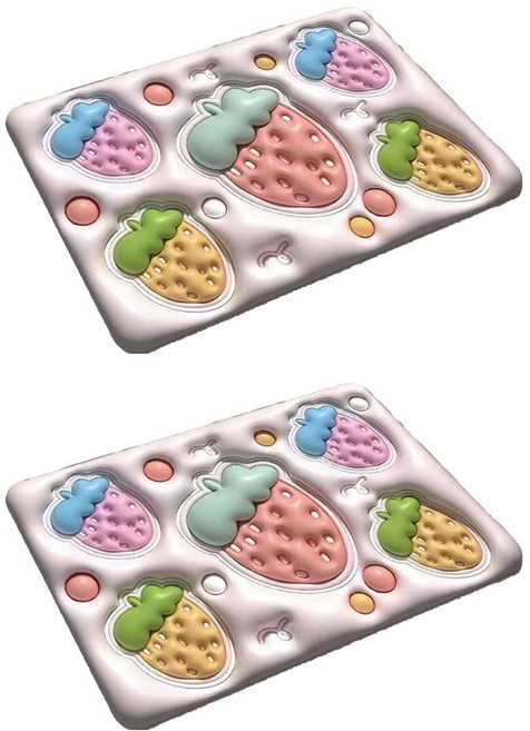 矽藻土軟地墊 浴室地墊 加厚款 仿3D 40 x 60cm 夢幻草莓 2個, 1組