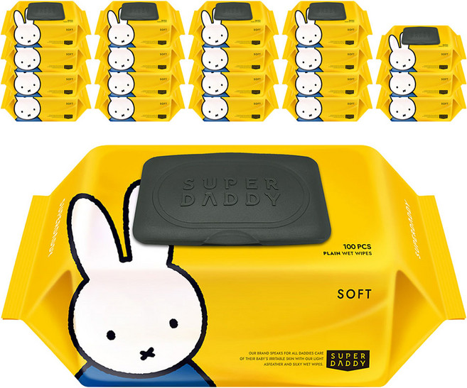 슈퍼대디 소프트 유아물티슈 캡형, 50g, 100매, 20개