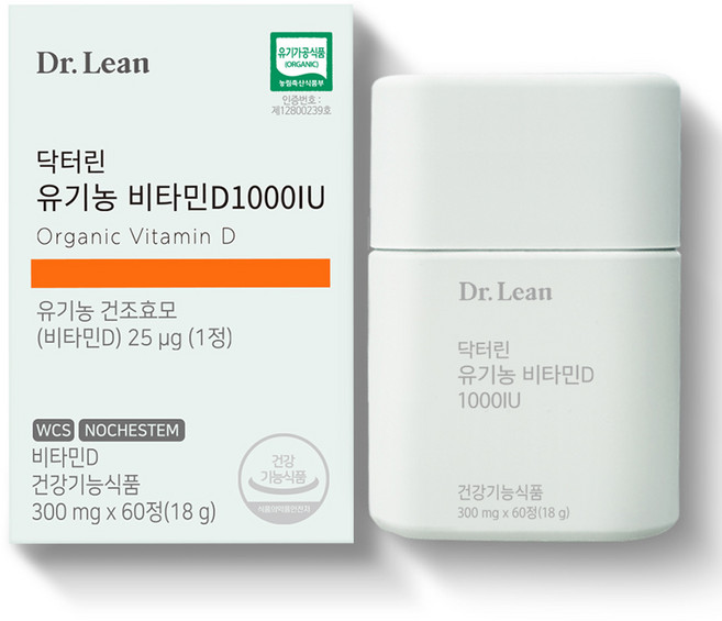 닥터린 유기농 비타민D 1000IU, 60정, 1개