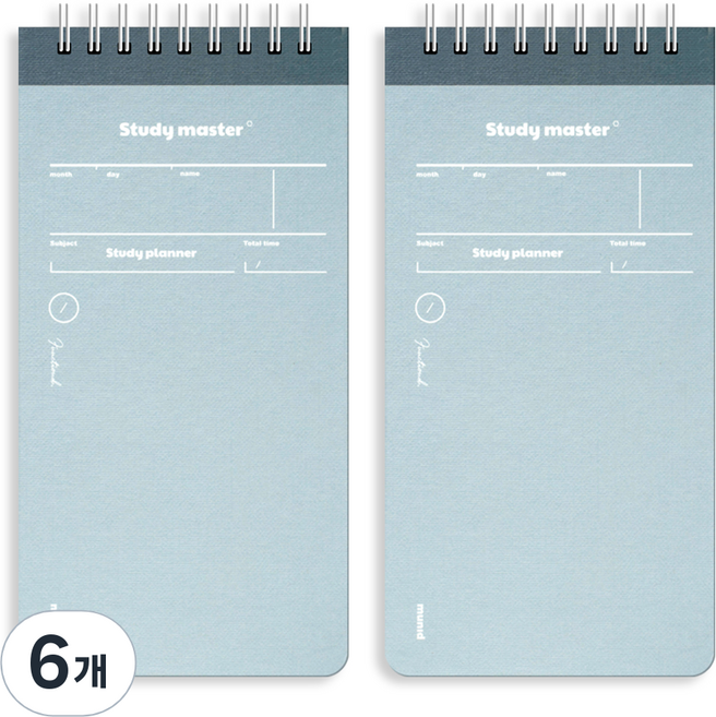 뮤니드 잇 스프링 만년 상철 100일 스터디 플래너 노트, 그레이블루, 6개