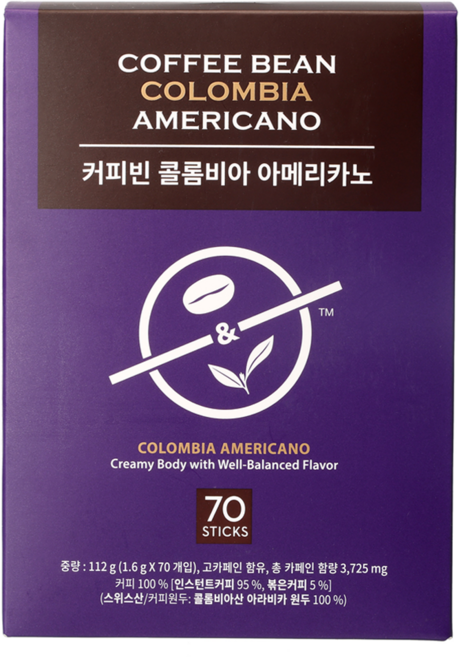 Coffee Bean 哥倫比亞美式咖啡隨身包, 1.6g, 70入, 1個
