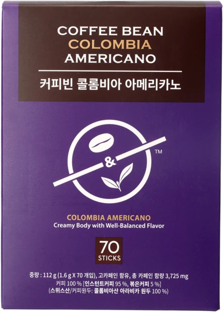 커피빈 콜롬비아 아메리카노 스틱커피, 1.6g, 70개입, 1개 - 쿠팡