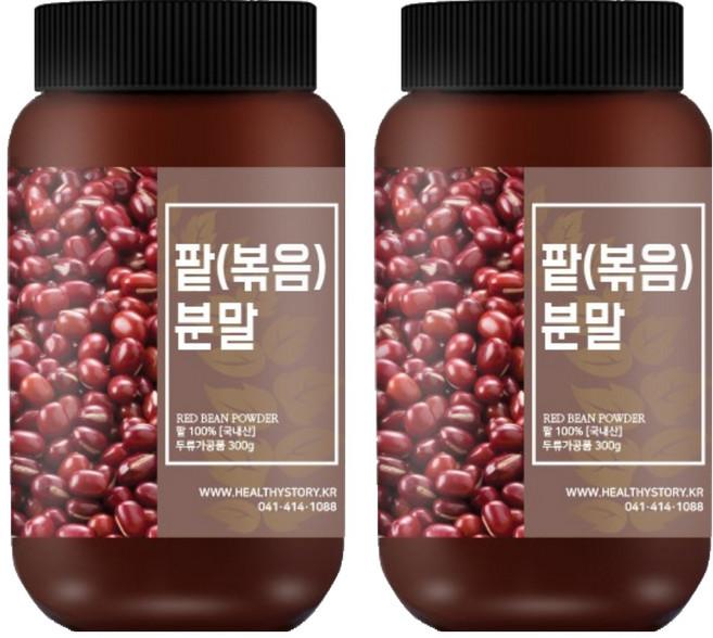 건강스토리 국내산 팥볶음 분말, 300g, 2개
