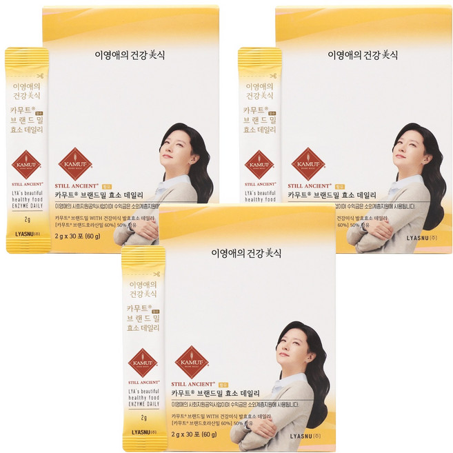 이영애의건강미식 카무트 브랜드밀 효소 데일리 30p, 60g, 3개
