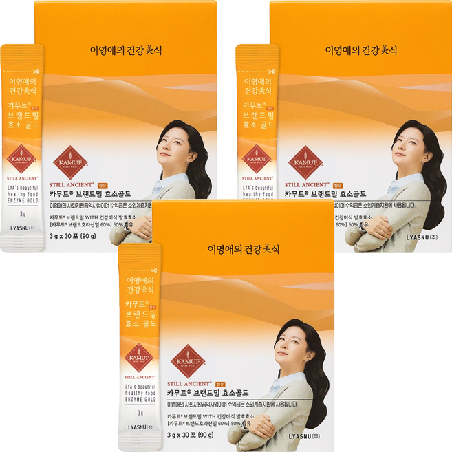 이영애의건강미식 카무트 브랜드밀 효소 골드, 90g, 3개
