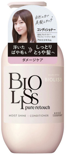 KOSE 高絲 BIOLISS 苾歐莉絲 PURE系列 毛躁對策修護潤髮乳, 480ml, 1瓶