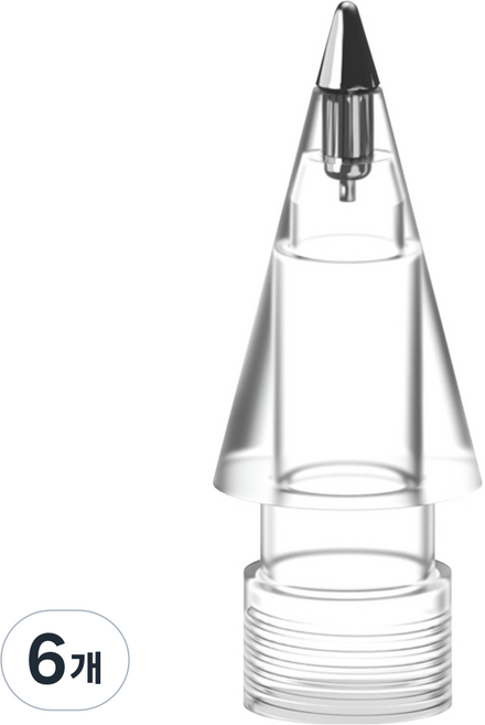 GOOSPERY Apple Pencil 筆尖 半永久金屬筆頭, 細尖透明, 6個