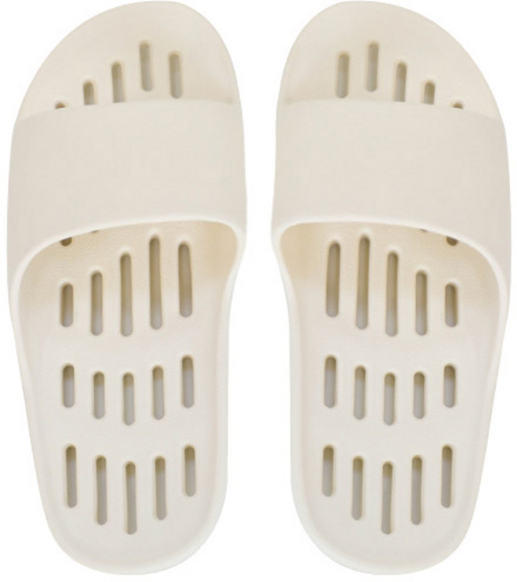 샤바스 부드러운 플랫 물빠짐 욕실화, 화이트, 1개