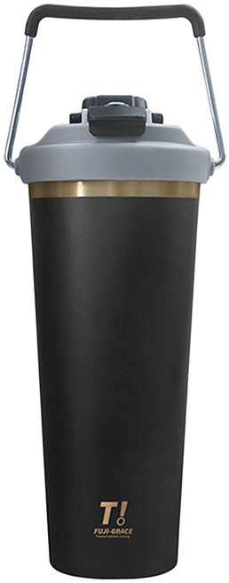 FUJI-GRACE 富士雅麗 時尚精品鈦金隨行杯 FJ-958, 夜影黑, 1個, 760ml