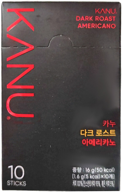 KANU 經典美式黑咖啡 深度烘焙, 1.6g, 10包, 1盒