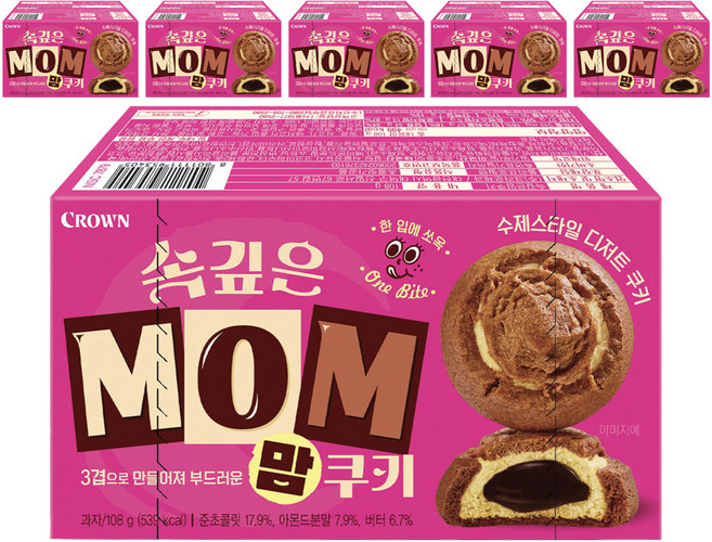크라운 속깊은 맘쿠키, 108g, 6개