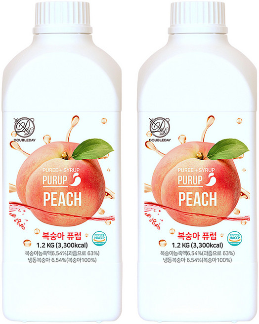 더블데이 복숭아 퓨럽, 1.2kg, 2개