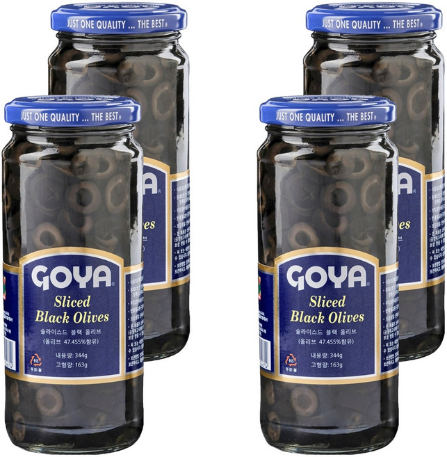 고야 슬라이스드 블랙 올리브 절임, 344g, 4개