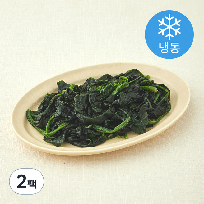 우리땅 유기가공식품 인증 데친 시금치 (냉동), 250g, 2개