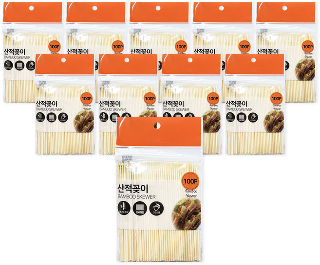 영수산업카멜 대나무 산적꼬지 소형 12cm, 10개, 100개입