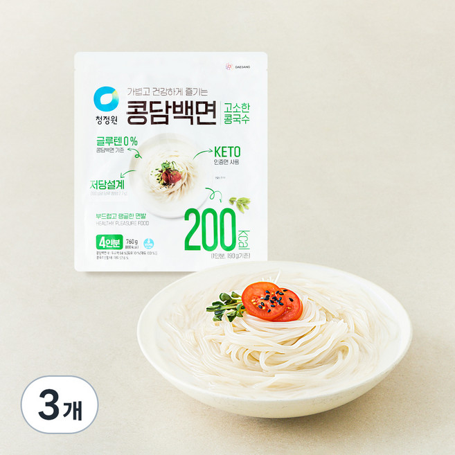 청정원 콩담백면 콩국수 4인분, 760g, 3개