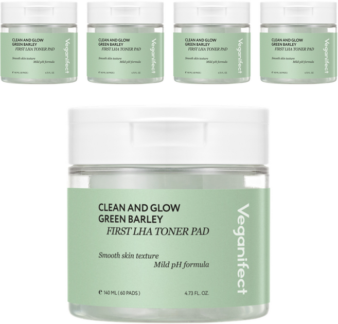veganifect Green Barley First LHA 爽膚水墊 140ml, 60入, 5個
