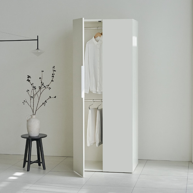 웰퍼니쳐 카린 2단 행거형 높은 옷장, 화이트