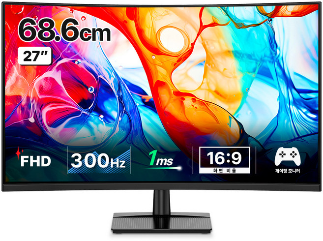 한성컴퓨터 FHD 300Hz 게이밍 커브드 모니터, 68.6cm, TFG27F30V(일반)
