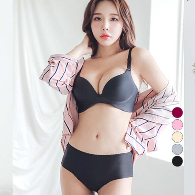 글램브라 여성용 심플 퍼펙트 사기 브라 팬티 세트